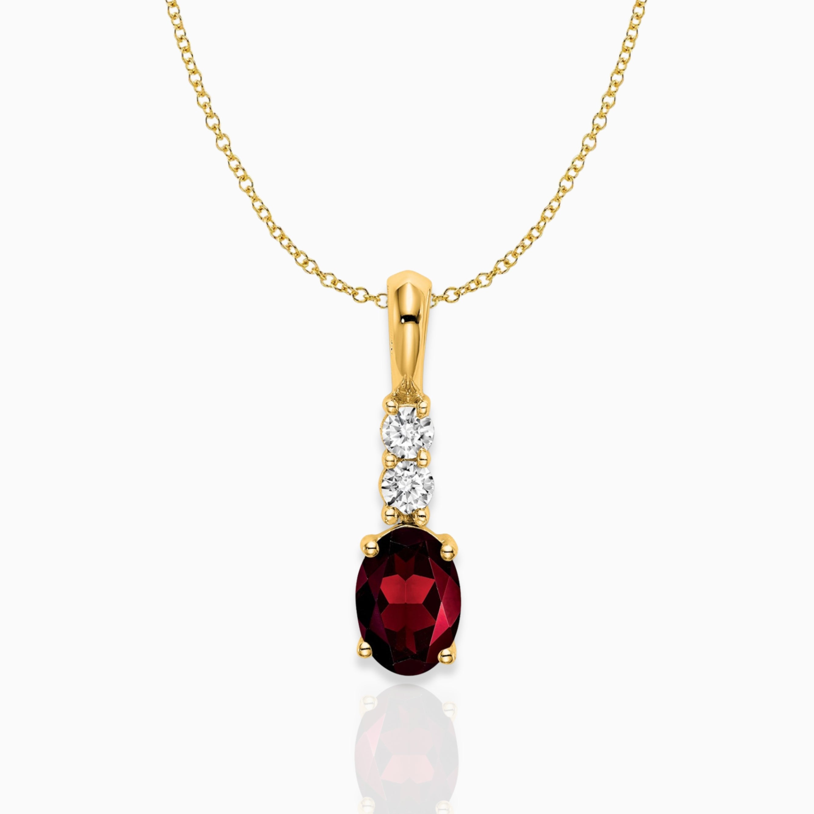 Oval Garnet Drop Pendant Birthstone Karat Designs