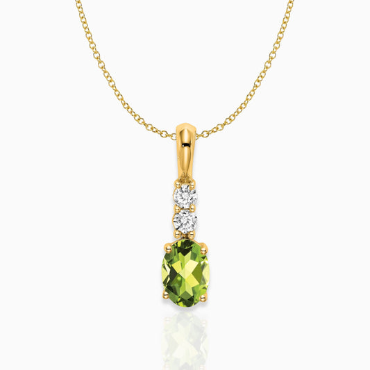 Oval Peridot Drop Pendant Birthstone Karat Designs