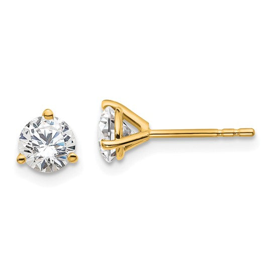 Martini Lab-Grown Diamond Stud Earrings 14k Yellow Gold Birthstone Karat Designs