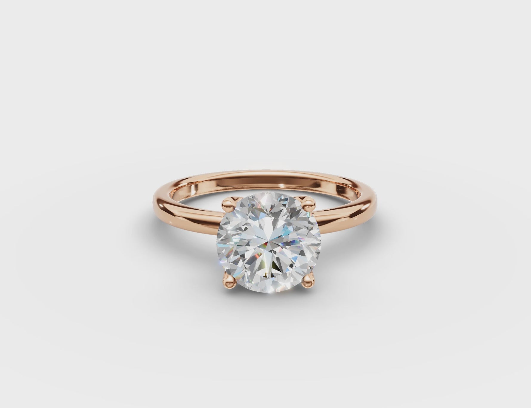 Round Diamond Tulip Ring 