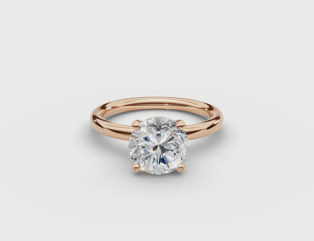 Classic Round Diamond Ring #14k-rose-gold