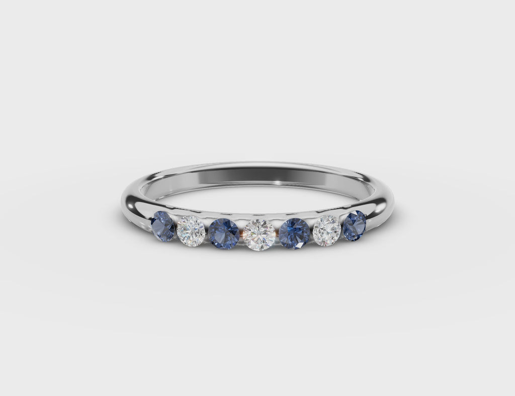 Sapphire and Diamond Ring #18k-white-gold