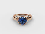 Bezel-Set Round Sapphire Ring 