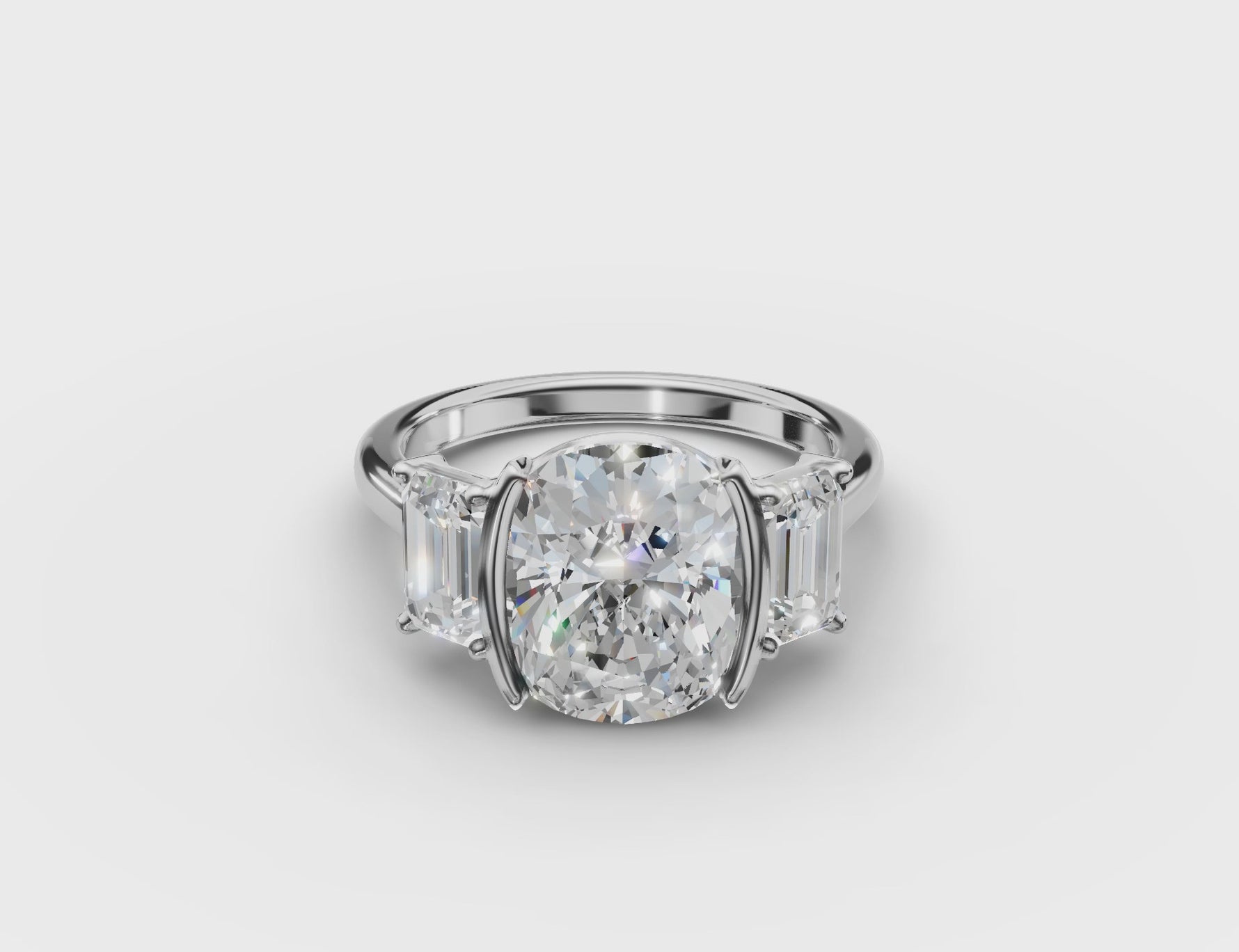 Three Stone Bezel Ring 