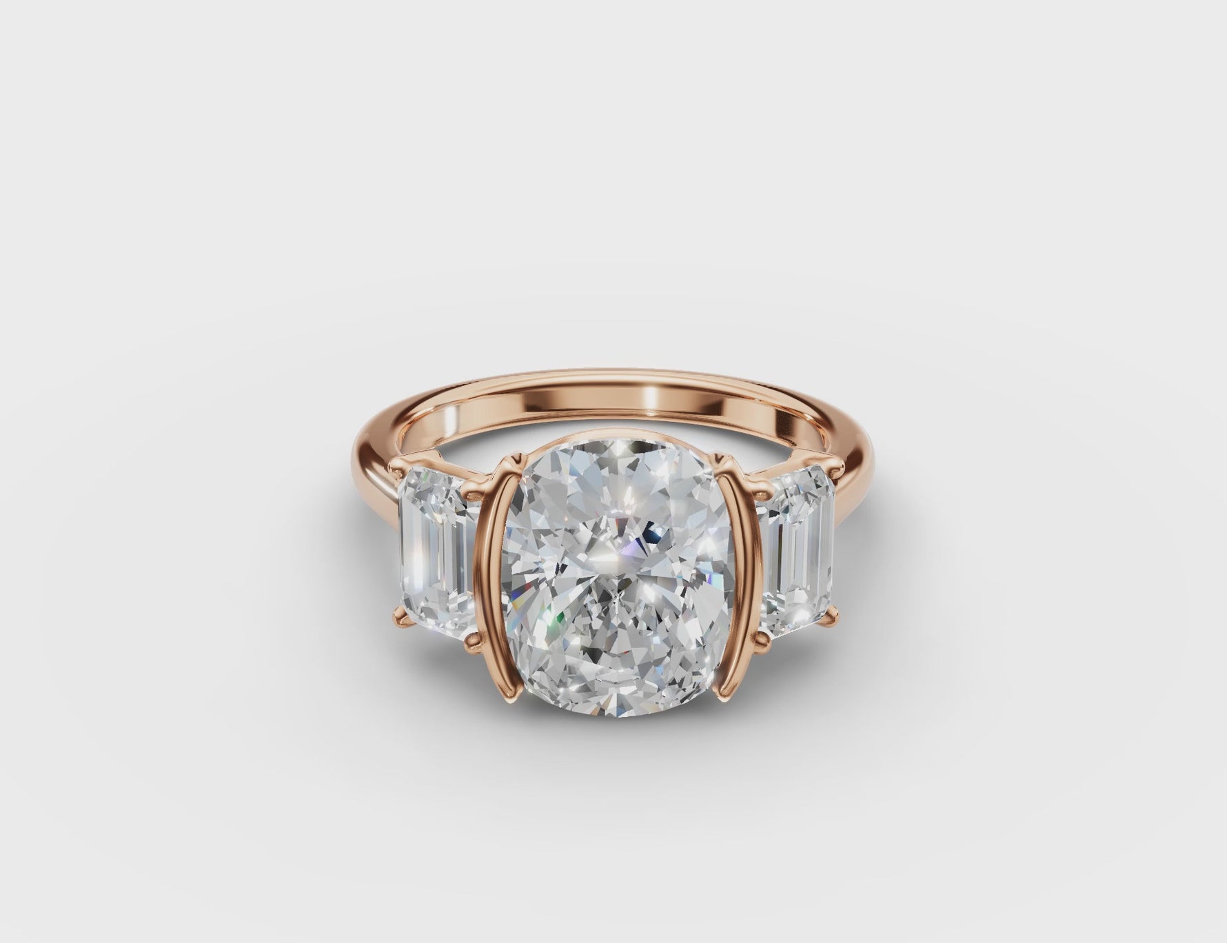 Three Stone Bezel Ring 
