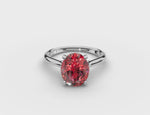 Oval Solitaire Ruby Ring 