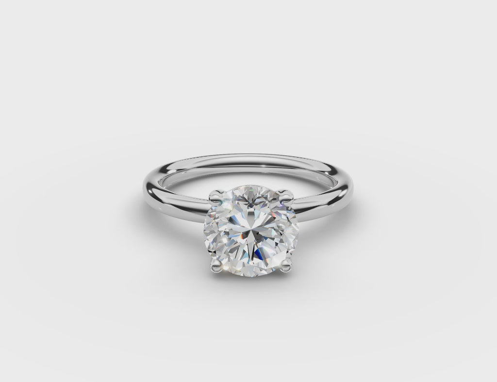 Classic Round Diamond Ring #18k-white-gold