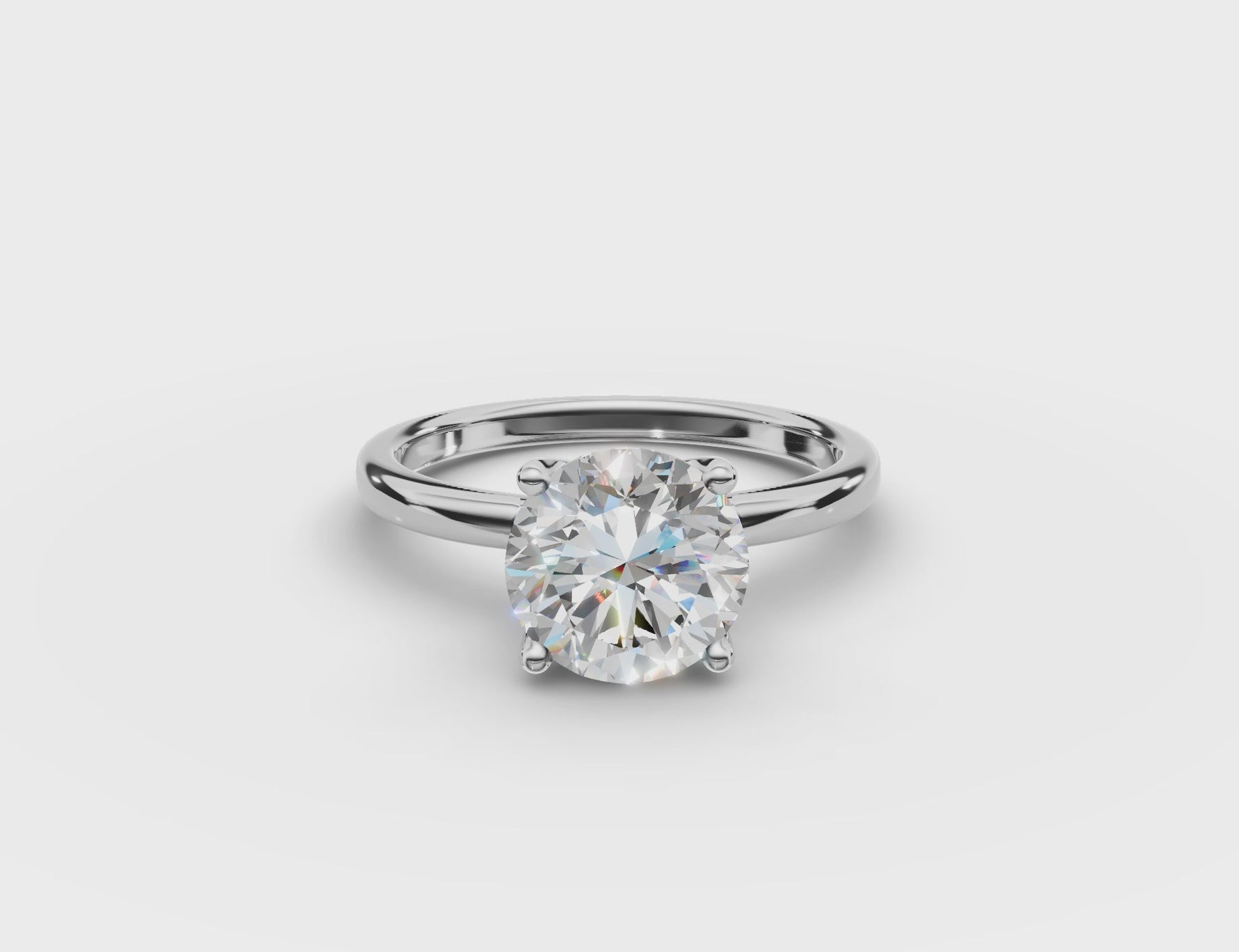 Round Diamond Tulip Ring 