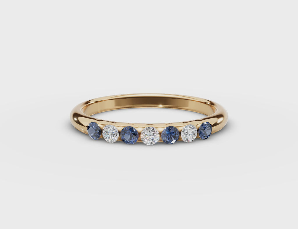 Sapphire and Diamond Ring #18k-yellow-gold