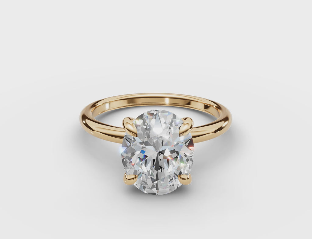 Classic Oval Moissanite Ring #18k-yellow-gold
