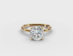 Round Diamond Tulip Ring 