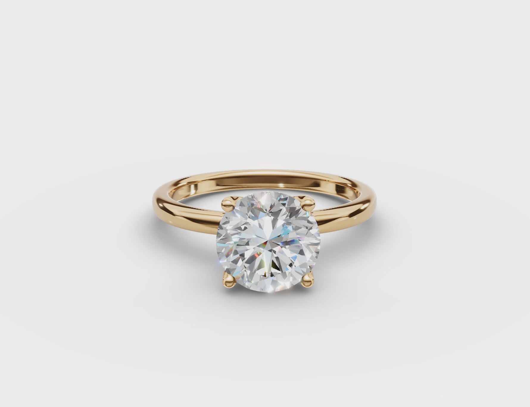 Round Diamond Tulip Ring 