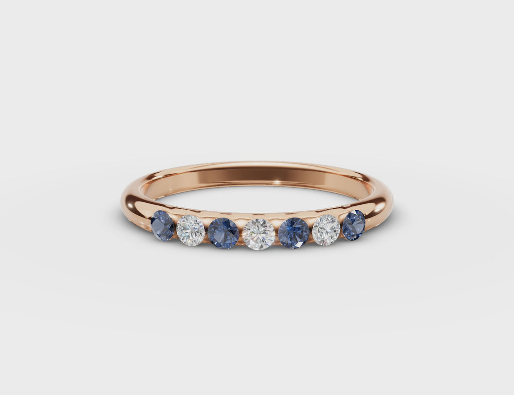 Sapphire and Diamond Ring #14k-rose-gold