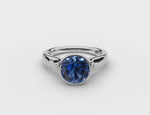 Bezel-Set Round Sapphire Ring 