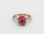 Oval Solitaire Ruby Ring 