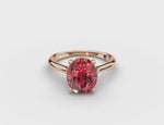 Oval Solitaire Ruby Ring 
